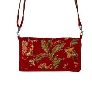 OK Floral Quilted Crossbody Fabric Purse With Adjustable Strap Cottagecore